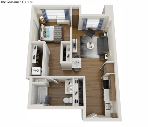 616 square foot 1 bedroom